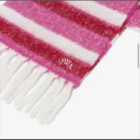 [BUNJANG] JW Anderson Pink/White Stripe Scarf / JW Anderson 스트라이프 머플러 핑크/화이트