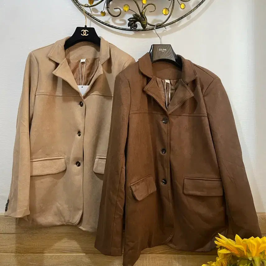 [BUNJANG] Raduna Bicycni Brown Suede Jacket / 스웨이드 브라운 자켓라두나 바이씨니 하나언니 강자매리본타이황언니드오브