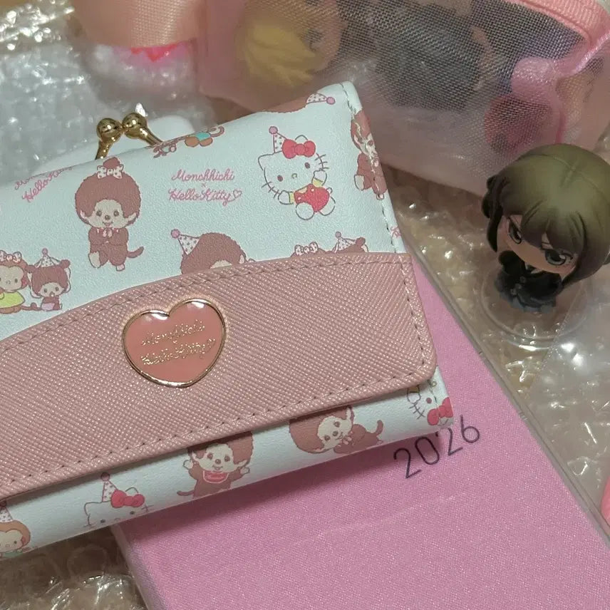 [BUNJANG] Monchhichi Hello Kitty Edition Wallet (Pink) / 몬치치 헬로키티 에디션 반지갑 (pink)