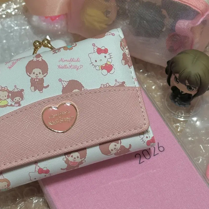 [BUNJANG] Monchhichi Hello Kitty Edition Wallet (Pink) / 몬치치 헬로키티 에디션 반지갑 (pink)