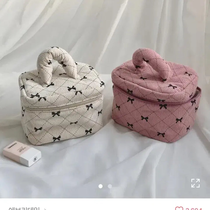 [BUNJANG] Corduroy Pouch Beige / 손잡이 코듀로이 파우치 베이지