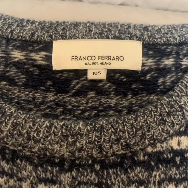[BUNJANG] Franco Ferraro Pattern Knit Sweater / 105 프랑코 페라로 패턴 스웨터