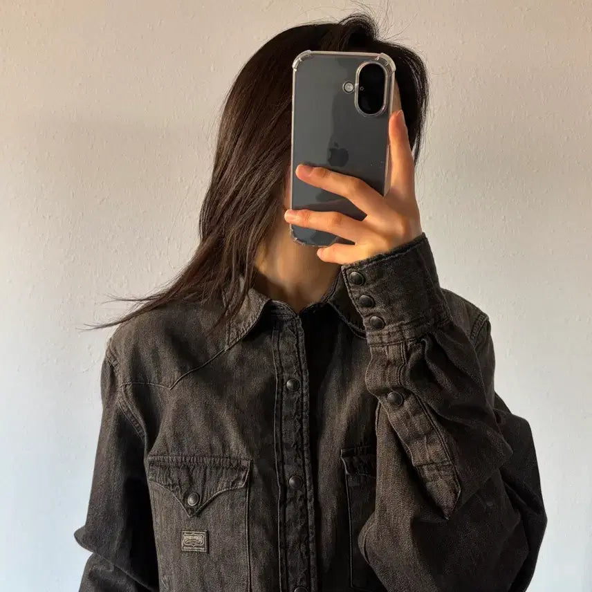 [BUNJANG] Polo Denim &amp; Supply Black Denim Western Shirt / [S]폴로 데님앤서플라이 흑청 웨스턴 데님 셔츠