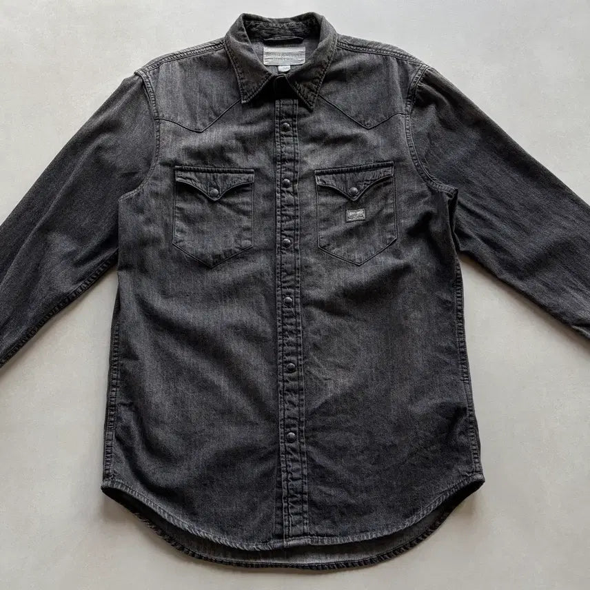 [BUNJANG] Polo Denim &amp; Supply Black Denim Western Shirt / [S]폴로 데님앤서플라이 흑청 웨스턴 데님 셔츠