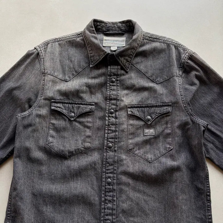 [BUNJANG] Polo Denim &amp; Supply Black Denim Western Shirt / [S]폴로 데님앤서플라이 흑청 웨스턴 데님 셔츠