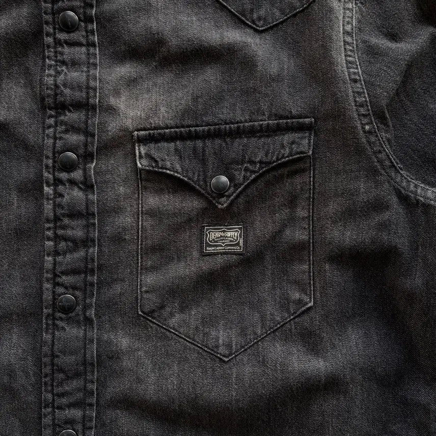 [BUNJANG] Polo Denim &amp; Supply Black Denim Western Shirt / [S]폴로 데님앤서플라이 흑청 웨스턴 데님 셔츠