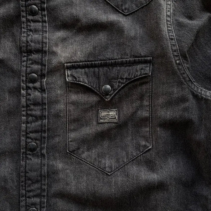[BUNJANG] Polo Denim &amp; Supply Black Denim Western Shirt / [S]폴로 데님앤서플라이 흑청 웨스턴 데님 셔츠