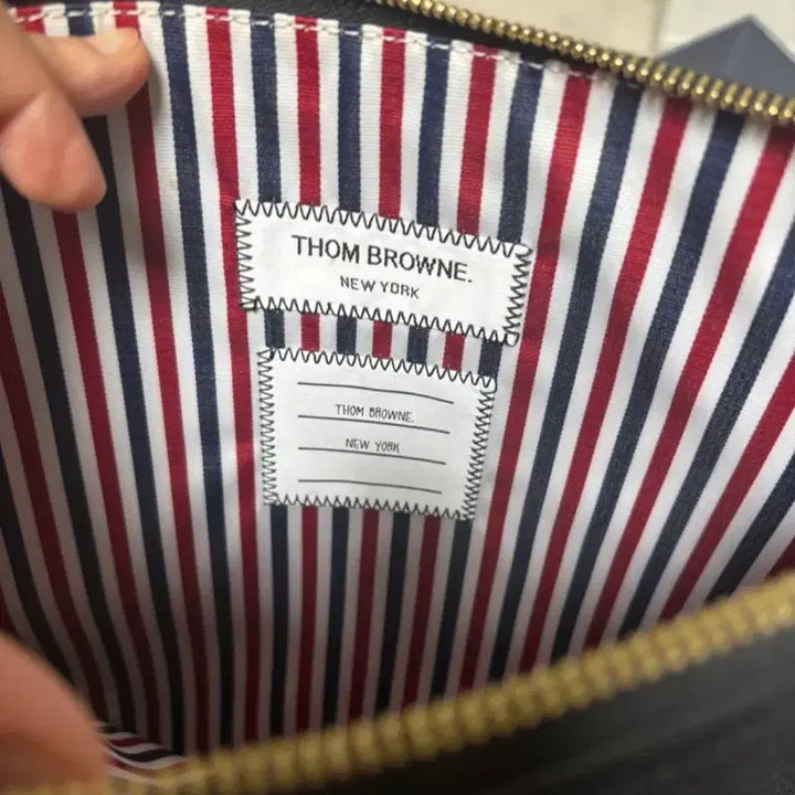 [BUNJANG] Thom Browne Black Leather Clutch / 톰브라운 블랙 레더 클러치