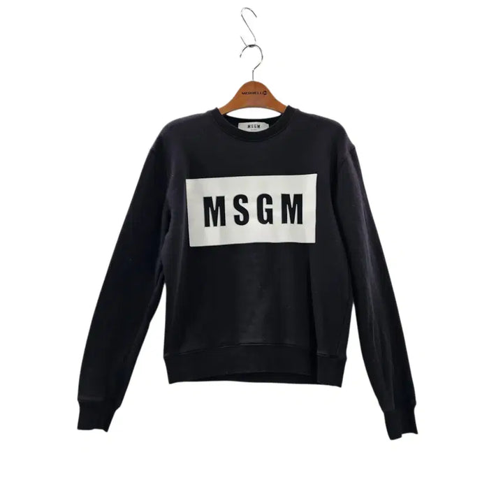 [BUNJANG] MSGM Box Logo Fleece Sweatshirt / [S] MSGM 엠에스지엠 박스 로고 기모 맨투맨