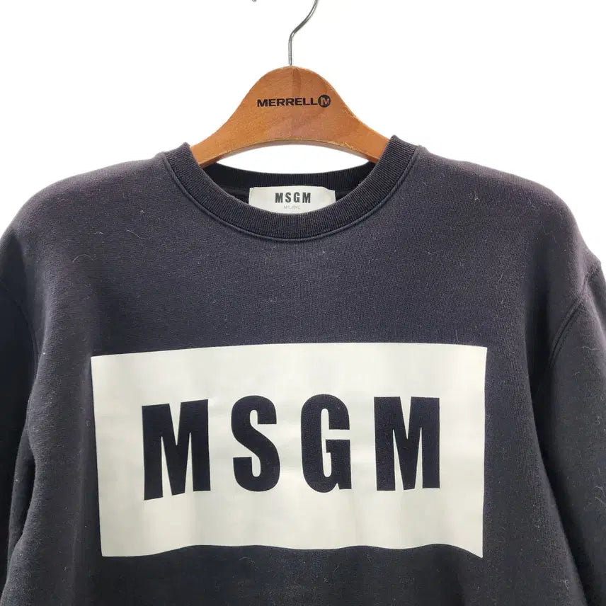 [BUNJANG] MSGM Box Logo Fleece Sweatshirt / [S] MSGM 엠에스지엠 박스 로고 기모 맨투맨