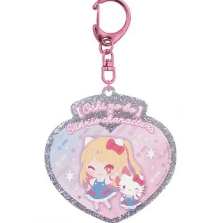 [BUNJANG] OSHI NO KO Sanrio Hello Kitty Ruby Acrylic Key Holder / 최애의 아이 산리오 콜라보 글리터 아크릴 키홀더 헬로키티 키링 키티 루비