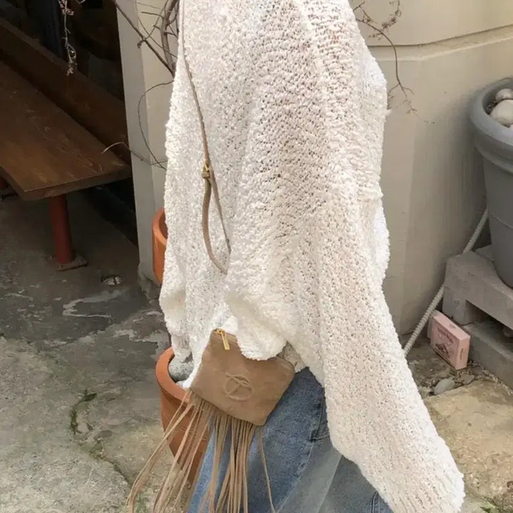 [BUNJANG] Winnout Loose Fit Net Knit Sweater / 윈아웃 루즈핏 그물 니트