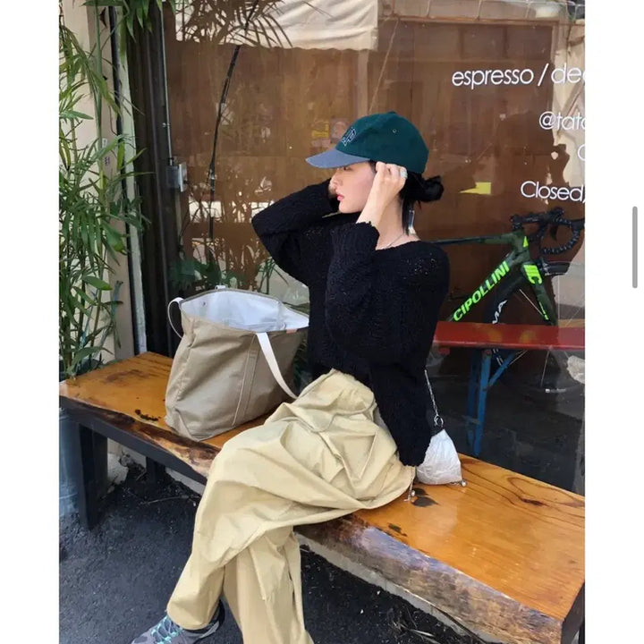 [BUNJANG] Winnout Loose Fit Net Knit Sweater / 윈아웃 루즈핏 그물 니트