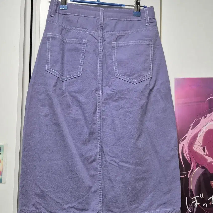 [BUNJANG] Vintage H-Line Midi Skirt / 퍼플 코튼 H라인 미디스커트_여성의류 빈티지 벼룩