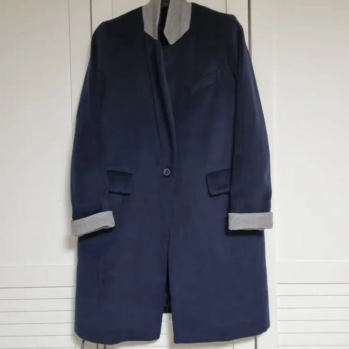 [BUNJANG] Uptownholic Navy Coat / 안감누빔 네이비 코트. 프리사이즈