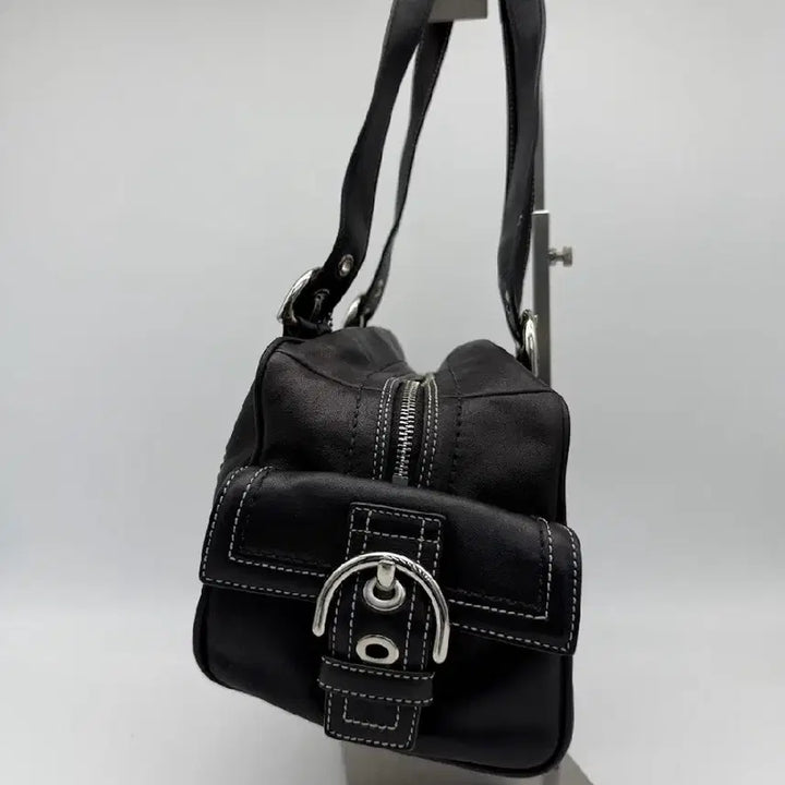 [BUNJANG] Coach Stitch Black Shoulder Bag / 코치 정품 스티치 블랙 숄더백