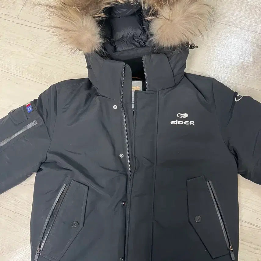 [BUNJANG] Aider Black Padded Jacket with Hood / 아이더 블랙 패딩 점퍼 후드 퍼,