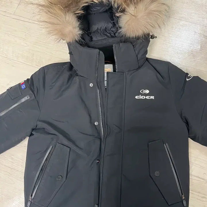 [BUNJANG] Aider Black Padded Jacket with Hood / 아이더 블랙 패딩 점퍼 후드 퍼,