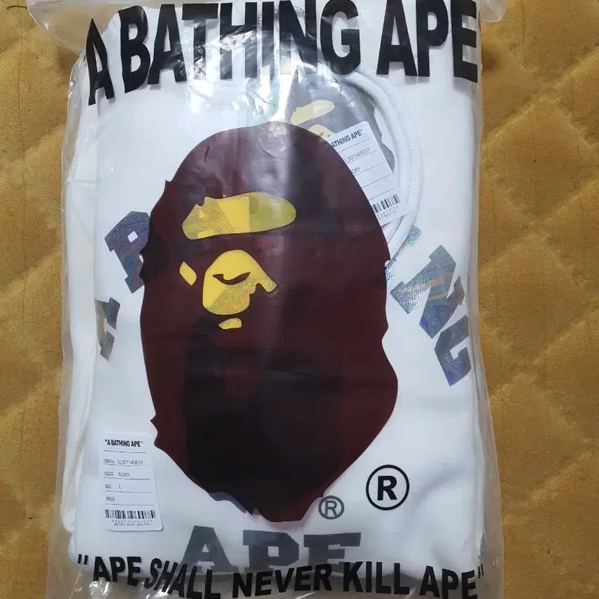 [BUNJANG] BAPE Ivory Hoodie L New / 베이프 아이보리 후드티 L 새상품