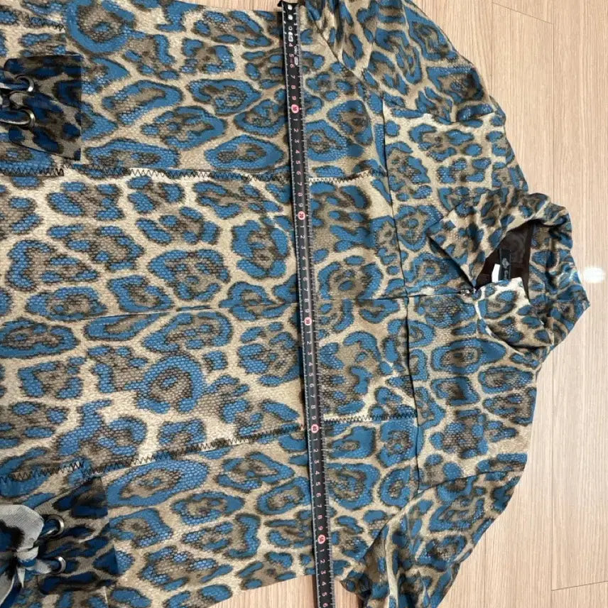 [BUNJANG] Blue Leopard Jacket/Blouse Set / 브랜드 블루 레오파드 자켓/블라우스 세트 778899사이즈 정도