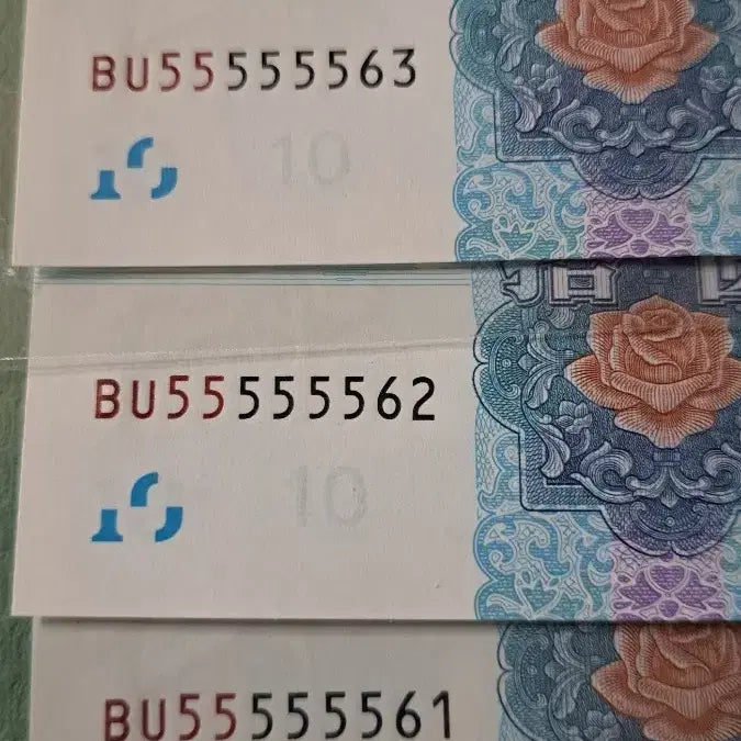 [BUNJANG] Chinese Banknote BU5555 Serial Number Set / 중국 지폐 BU555555**빠른번호 4연번