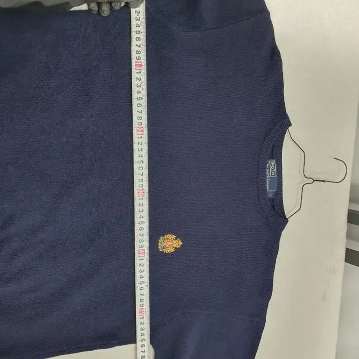 [BUNJANG] Polo Ralph Lauren Lambswool Sweater Navy L / 폴로 랄프로렌 니트 월계수 왕관로고 램스울 스웨터 네이비 L