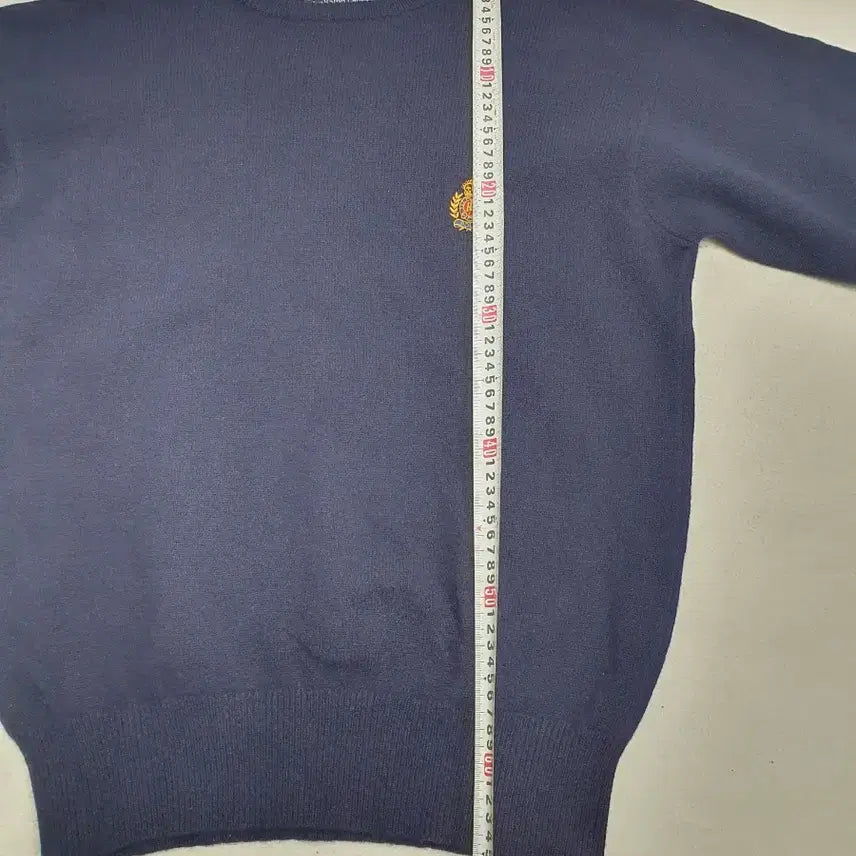 [BUNJANG] Polo Ralph Lauren Lambswool Sweater Navy L / 폴로 랄프로렌 니트 월계수 왕관로고 램스울 스웨터 네이비 L