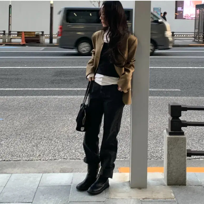 [BUNJANG] Nomellet Kelly Denim Charcoal Pants / 노멜렛 켈리데님 차콜1