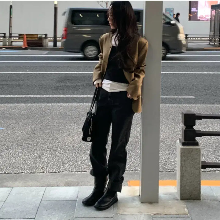 [BUNJANG] Nomellet Kelly Denim Charcoal Pants / 노멜렛 켈리데님 차콜1