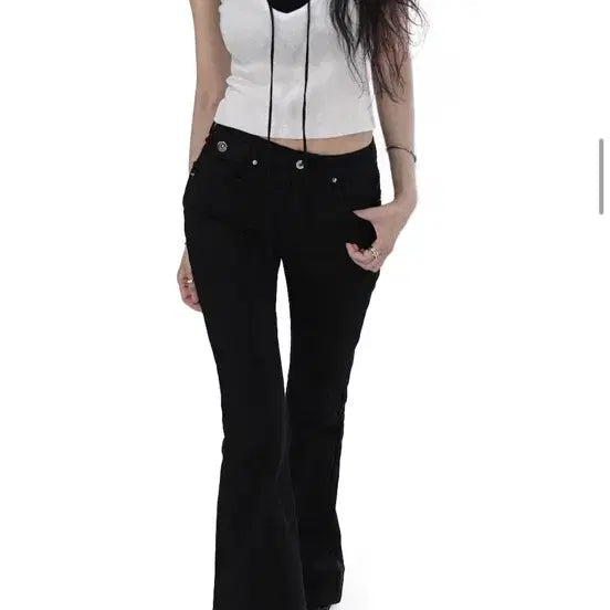 [BUNJANG] Button Slim Bootcut Jeans / 버튼 슬림 부츠컷