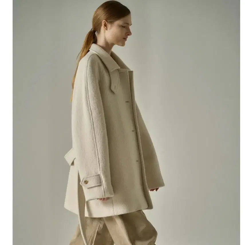 [BUNJANG] Alpaca Half Coat (Oatmeal) / 파사드패턴 알파카 하프코트 (오트밀)