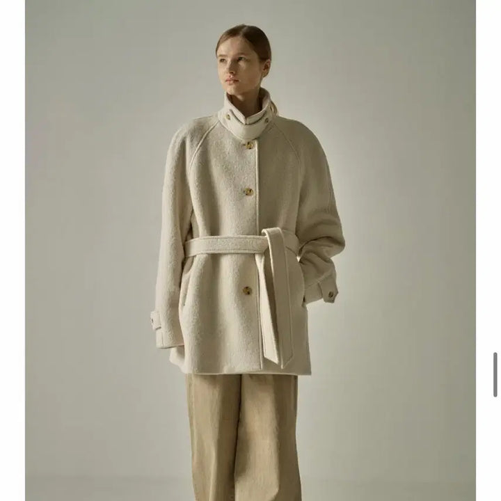 [BUNJANG] Alpaca Half Coat (Oatmeal) / 파사드패턴 알파카 하프코트 (오트밀)