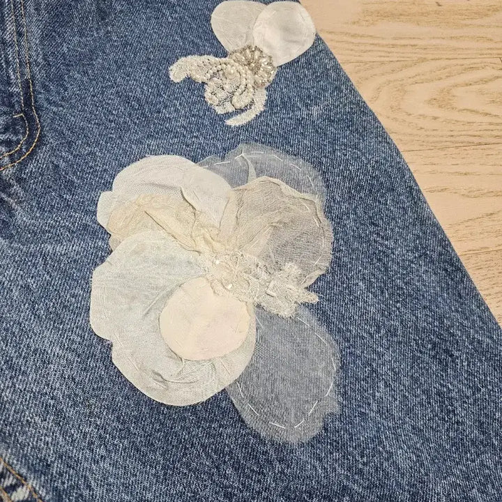 [SOLD OUT] 한섬 톰그레이하운드 자수 데님팬츠