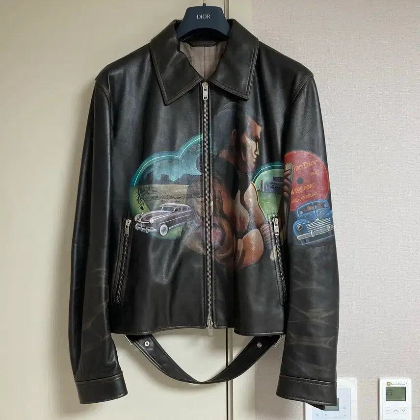 [BUNJANG] Dior Kim Jones Hand-Painted Leather Jacket / [56] 22FW 디올 킴존스 핸드페인팅 레더 자켓 1400만원