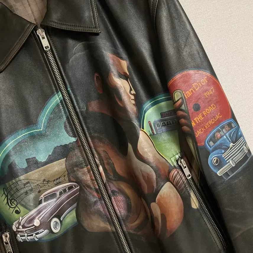 [BUNJANG] Dior Kim Jones Hand-Painted Leather Jacket / [56] 22FW 디올 킴존스 핸드페인팅 레더 자켓 1400만원