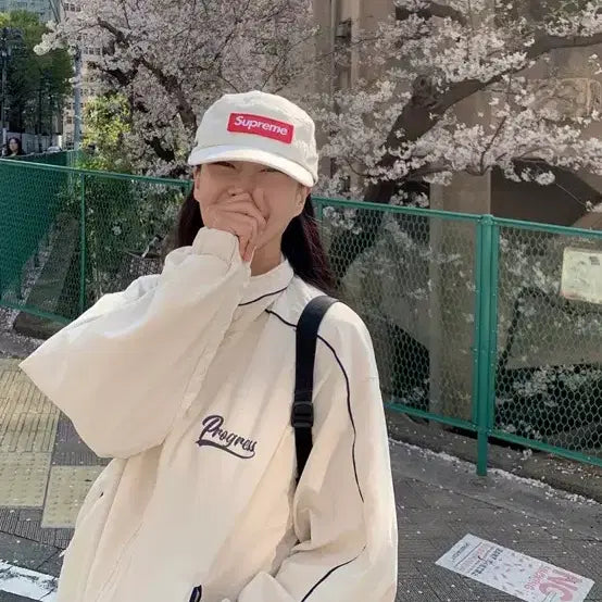 [BUNJANG] Moco Bling Progress Drawstring Windbreaker / 모코블링 삥줄 프로그래스 바람막이 점퍼