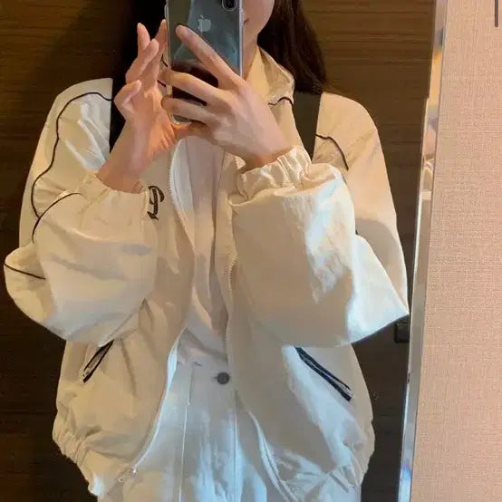 [BUNJANG] Moco Bling Progress Drawstring Windbreaker / 모코블링 삥줄 프로그래스 바람막이 점퍼