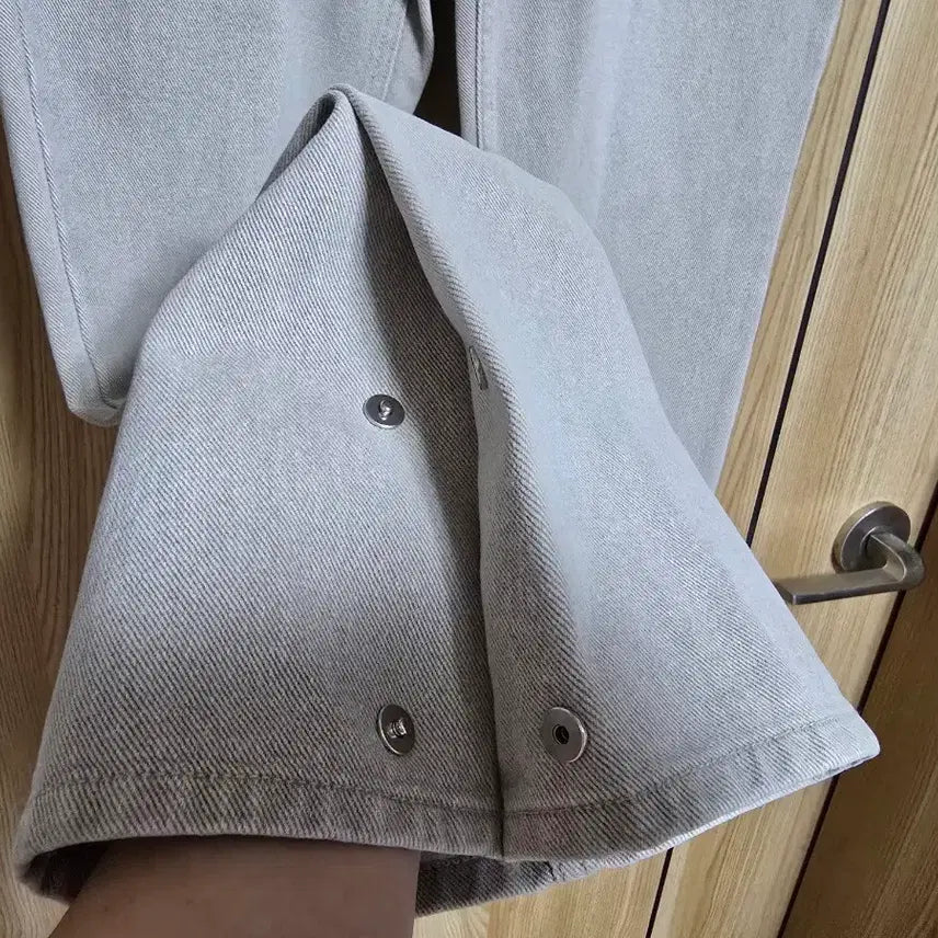 [BUNJANG] Solid Homme Beige Washed Flare Pants / [솔리드옴므][50] 23ss 베이지 워싱 버튼 플레어 팬츠