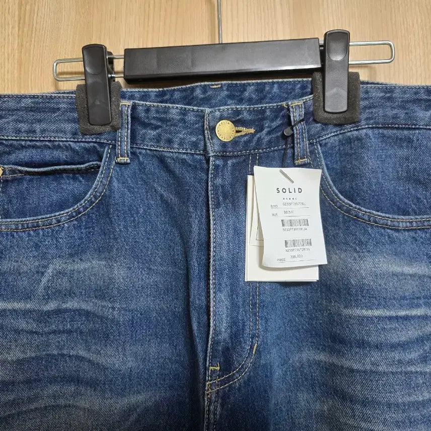 [BUNJANG] Solid Homme 23FW Mid-Wash Denim Pants / [솔리드옴므][50] 23fw 워싱 중청 팬츠