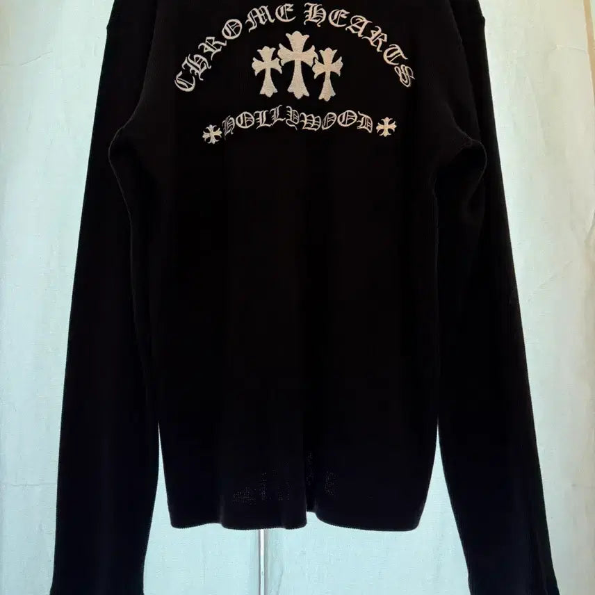 [BUNJANG] Chrome Hearts Cemetery Embroidered Waffle Henley / 크롬하츠 세메터리 자수 와플 헨리넥