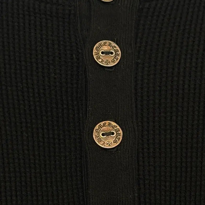 [BUNJANG] Chrome Hearts Cemetery Embroidered Waffle Henley / 크롬하츠 세메터리 자수 와플 헨리넥
