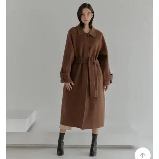 [BUNJANG] Handmade Wool Coat / 히든 버튼 핸드메이드 코트 브라운