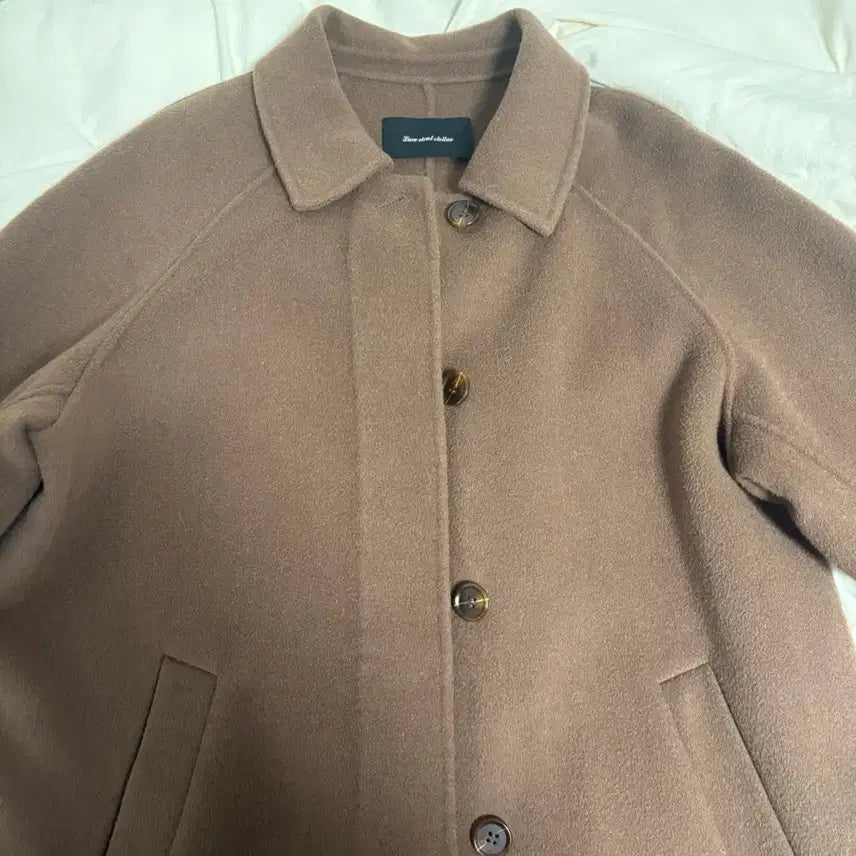 [BUNJANG] Handmade Wool Coat / 히든 버튼 핸드메이드 코트 브라운