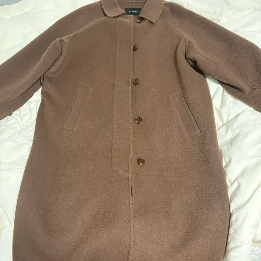 [BUNJANG] Handmade Wool Coat / 히든 버튼 핸드메이드 코트 브라운