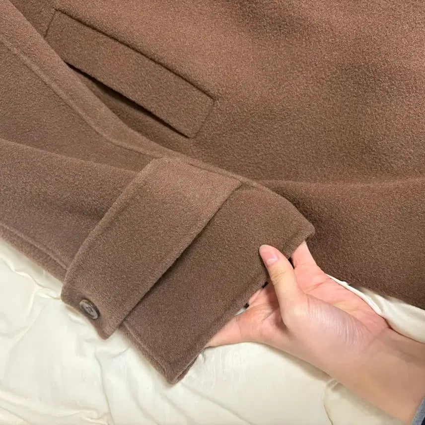 [BUNJANG] Handmade Wool Coat / 히든 버튼 핸드메이드 코트 브라운