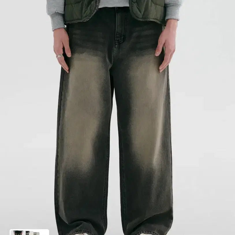 [BUNJANG] Reply 퍼키 Washed Denim Wide Pants / (1회착용) 리플라이퍼키 워싱 데님 와이드 팬츠