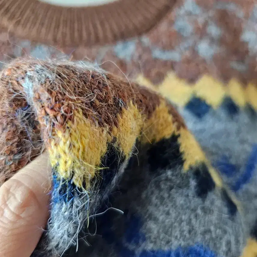 [BUNJANG] Unisex Vintage Pattern Wool Knit Sweater / 남여공용 빈티지 패턴 울 니트 스웨터