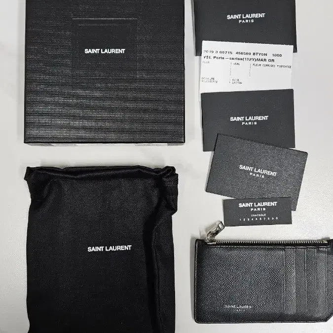 [BUNJANG] Saint Laurent Cardholder Full Package / 생로랑 카드지갑 블랙 풀세트(정품)