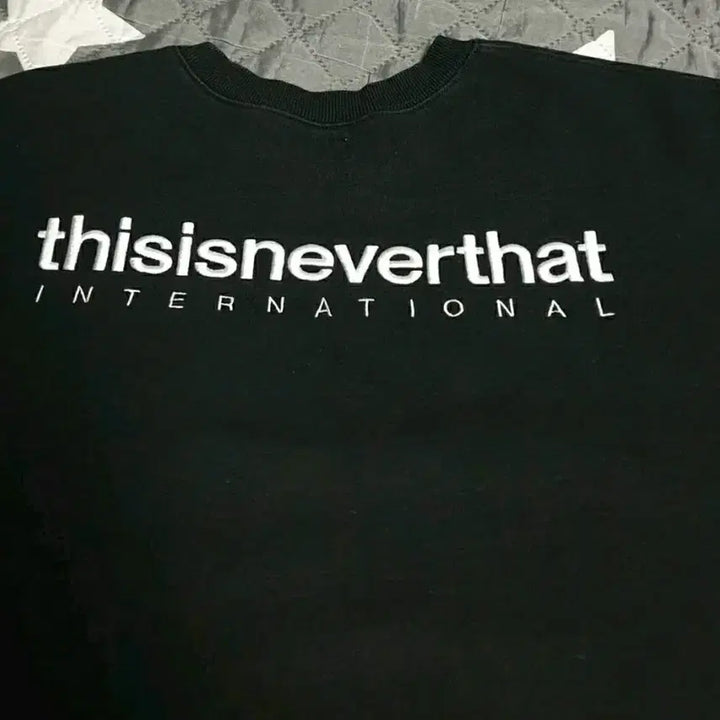 [BUNJANG] thisisneverthat International Embroidered Lettering Fleece Sweatshirt (M) / 디스이즈네버댓 인터네셔널 자수 레터링 기모 맨투맨 (M)