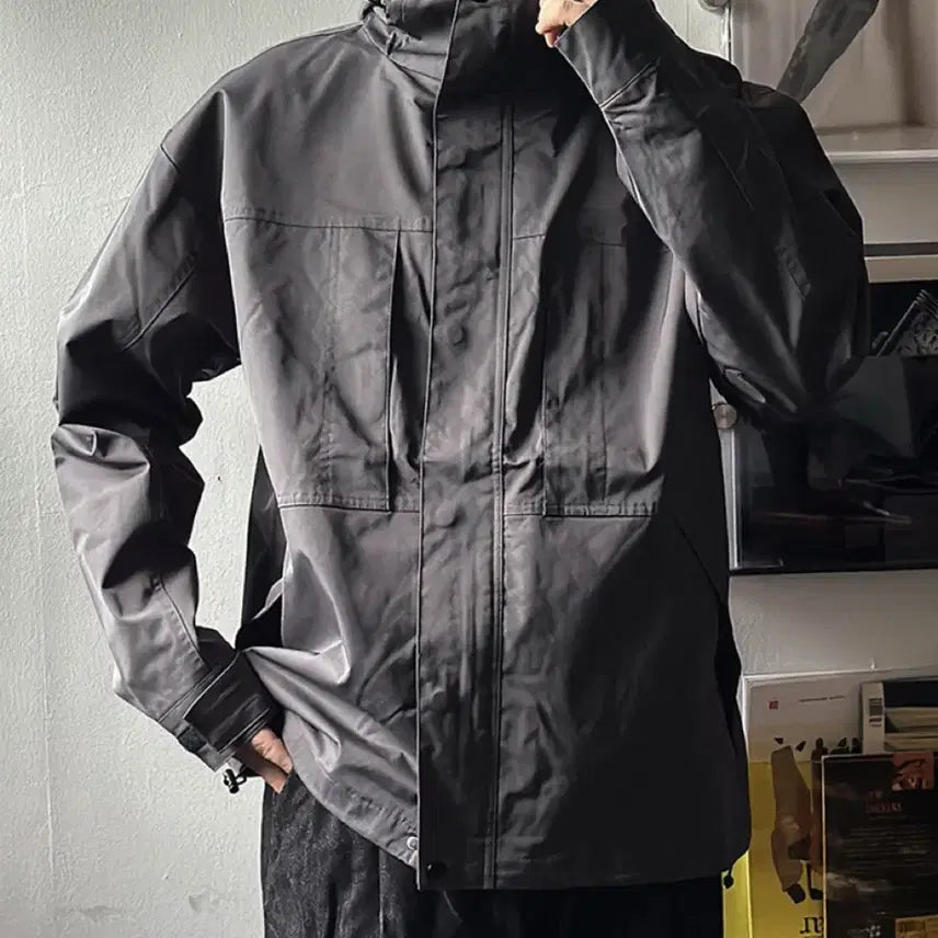 [BUNJANG] North Style Gorecore Hooded Windbreaker Charcoal XL Jacket / 노스st 고프코어 후드 바람막이 점퍼 차콜 XL(105) 판매합니다.